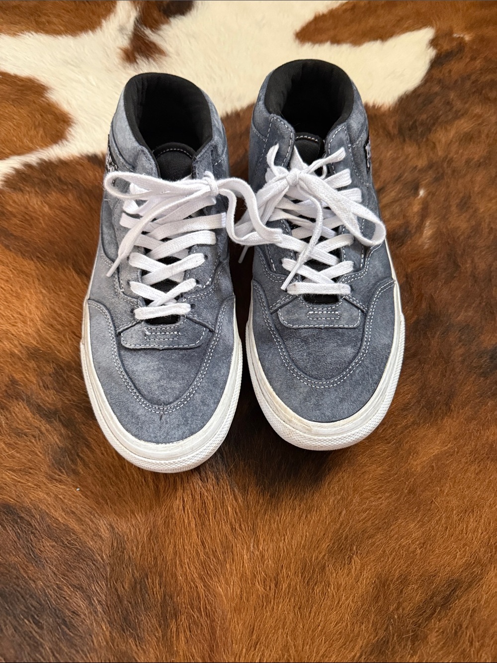 Blue Gray Suede Skate Vans - Men